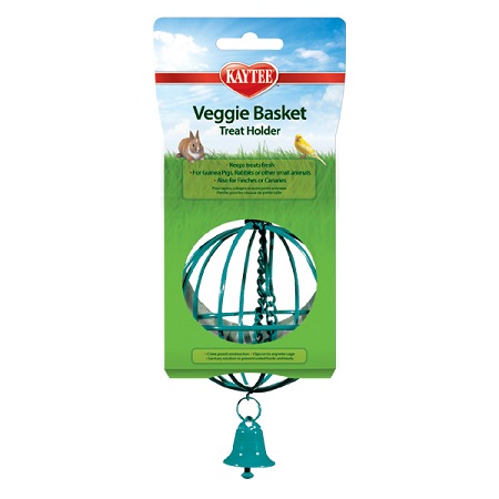 Kaytee Veggie Basket - hanging ball that can be filled with greens or nesting material - Cage Accessory - holder